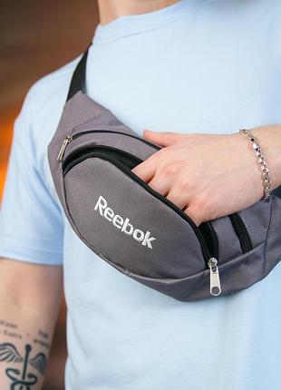 Бананка reebok серая с белым лого # 3