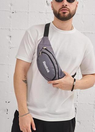 Бананка reebok серая с белым лого # 6