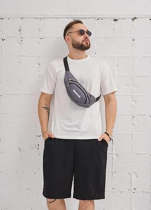 Бананка reebok серая с белым лого # 10