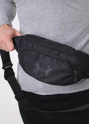 Бананка under armour чорна, лого чорне накатка #