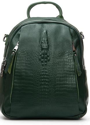 Podium сумка женская рюкзак кожа alex rai 8907-9 green croco