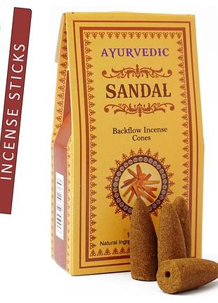 Ароматические конусы сандал ayurvedic back flow sandalwood