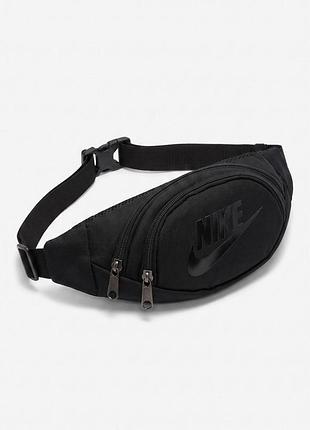 Бананка nike 1000d чорна, чорне лого (маленька) #