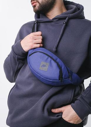 Бананка nike cиняя, лого квадрат черный #