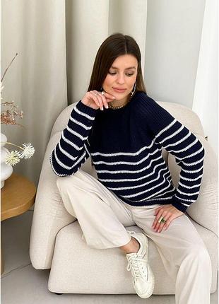 Джемпер cotton индиго в полоску art knit