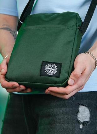 Барсетка stone island 1000d зелена # 4
