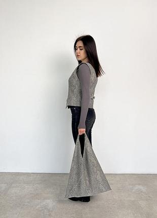 Жіноча сумка шопер python сіра art knit