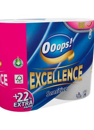 Туалетная бумага 4шт 3слой excellence 150 отр тм ooops!