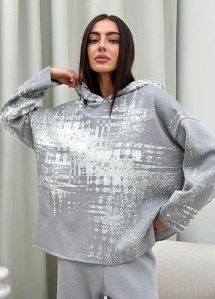 Свитшот женский вязаный серый vibe art knit
