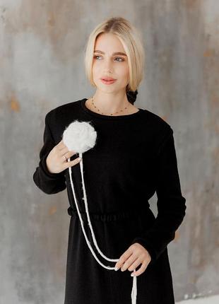 Декоративное украшение вязаный цветок молочный art knit