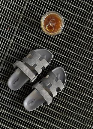 Hermes chypre sandals grey suede