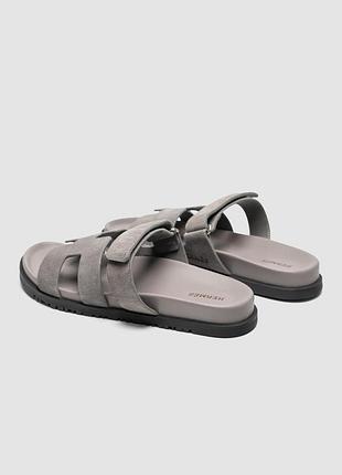 Hermes chypre sandals grey suede 5