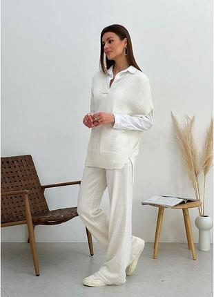 Жилетка вязаная молочная jolie art knit