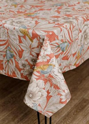 Скатерть на стол птичка на терракоте тм прованс