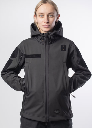 Куртка жіноча soft shell military black (чорна) для поліції l
