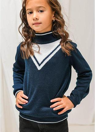 Джемпер для девочки морячка синий art knit