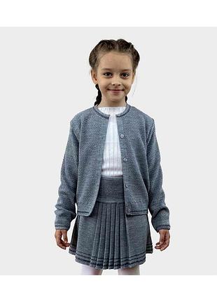 Дитяча кофта герда сiрий меланж з люрексом art knit