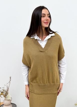 Жилетка вязаная кемел jolie art knit