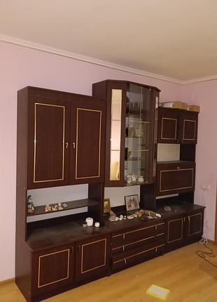 Стенка виктория, мебельный красивый, популярные и 90-х, уменьшенная, цвет "красное дерево"