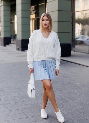 Кардиган женский ажурный молочный art knit