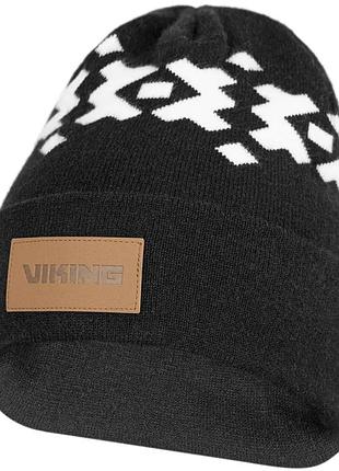 Шапка viking fishing ornament black-white