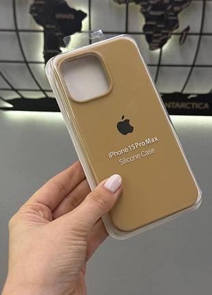 Чохол з мікрофіброю silicone case для iphone 15 pro max,чохол-накладка для айфон 15 про макс (пісочний)
