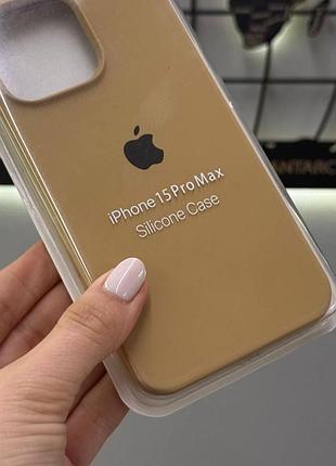 Чохол з мікрофіброю silicone case для iphone 15 pro max,чохол-накладка для айфон 15 про макс (пісочний) 2