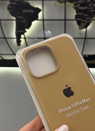 Чохол з мікрофіброю silicone case для iphone 15 pro max,чохол-накладка для айфон 15 про макс (пісочний) 3