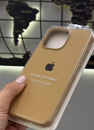 Чохол з мікрофіброю silicone case для iphone 15 pro max,чохол-накладка для айфон 15 про макс (пісочний) 4