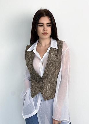 Жіночий жилет python коричневий art knit