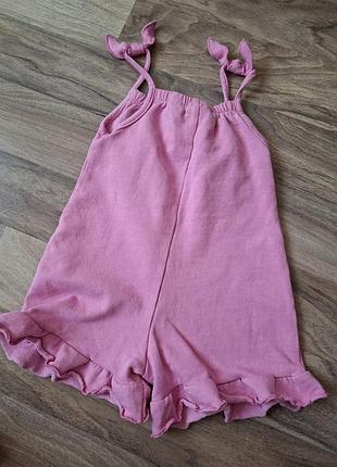 Рожевий дитячий пісочник комбінезон zara розмір 2-3роки котон 95%