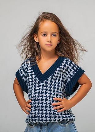 Жилетка лапки синяя art knit