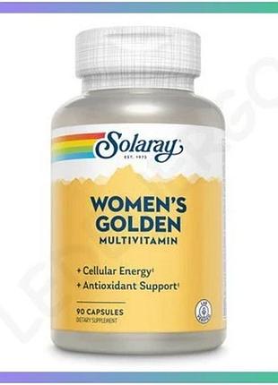 Вітаміни для жінок solaray women's golden multi-vitamin 90 капсул комплексна підтримка жіночого здоров sku_dsn_2023-10-3016
