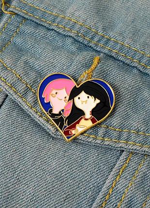 Пін час пригод бубльгум марселін adventure time значок серце серце брошка