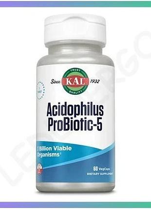 Пробіотики kal acidophilus probiotic-5 60 капсул для здоров'я кишечника і підтримки імунної системи sku_dsn_2024-11-0718