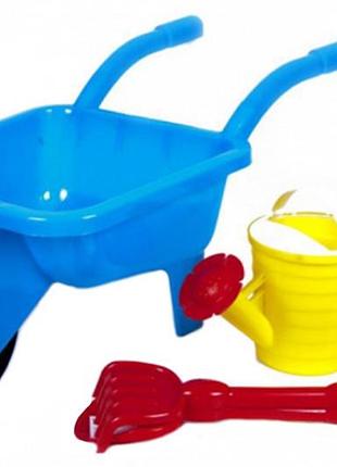 Тачка с лейкой, лопаткой и граблями "с" kw-01-124 kinderway