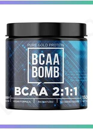 Bcaa bomb 2:1:1 150г клубника аминокислоты для восстановления после тренировки спортивное питание sku_dsn_2023-10-3538