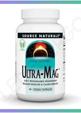 Добавка ultra-mag source naturals 90 капсул комплекс магния для поддержания самочувствия sku_dsn_2023-10-3285