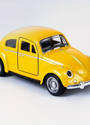 Коллекционная машинка volkswagen classical beetle 1967 желтый 1:38