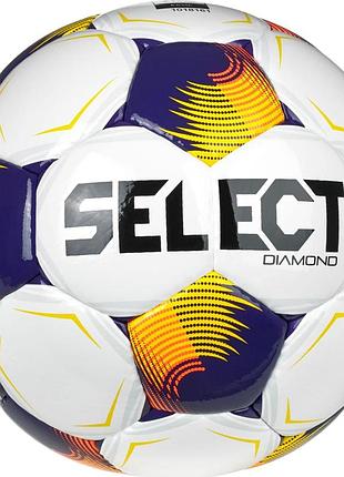 М'яч футбольний select diamond v26 білий, помаранчевий 5