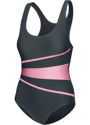 Купальник закритий для жінок aqua speed swimsuit stella lady 62965 темно-сірий, рожевий жін 44 (299-33)