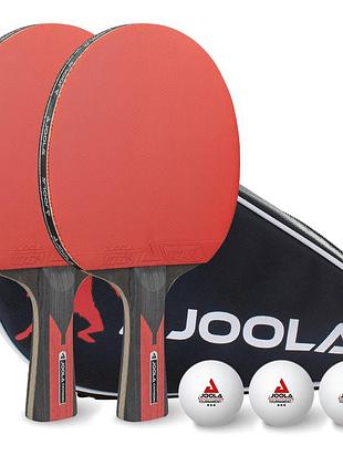 Набір для настільного тенісу joola carbon tt-set duo carbon 2 ракетки + 3 м'ячі