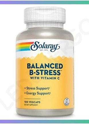 Вітаміни групи b solaray balanced b stress 100 капсул для зниження стресу та підтримки енергії sku_dsn_2022-10-1786