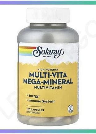 Мультивітамінно-мінеральний комплекс solaray mega-mineral multi-vitamin 120 капсул для підтримки здоро sku_dsn_2023-10-6750