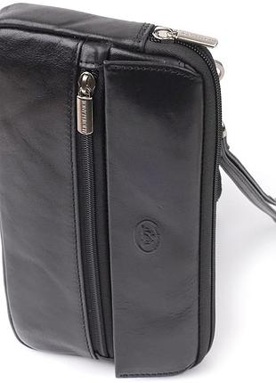 Вместительный мужской клатч из гладкой натуральной кожи tony perotti 20858_1 (9405 nero) черный