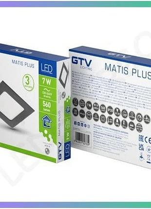 Врезной светильник led gtv matis plus 7w 4000k ip20 черный для потолка нейтральный свет sku_oledim_ld-maw07w-nbp-10