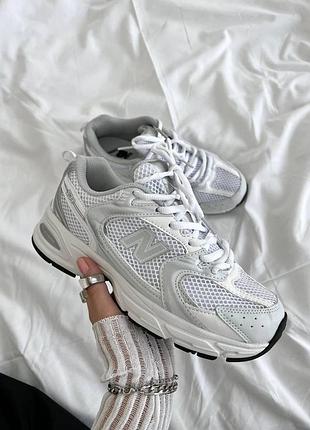 Жіночі білі кросівки new balance 530 white grey mint х нью беланс 39
