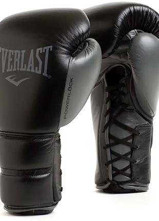 Боксерские перчатки everlast powerlock 2 pro training laced glove черный 14 унций (896910-70-314)
