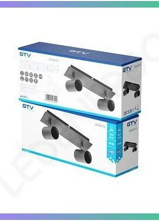 Світильник gtv veneto чорний круглий 2x20w gu10 для стелі ip20 освітлення інтер'єру sku_oledim_os-ven20wo2-10