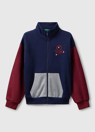 Детская чёрная прямая толстовка benetton